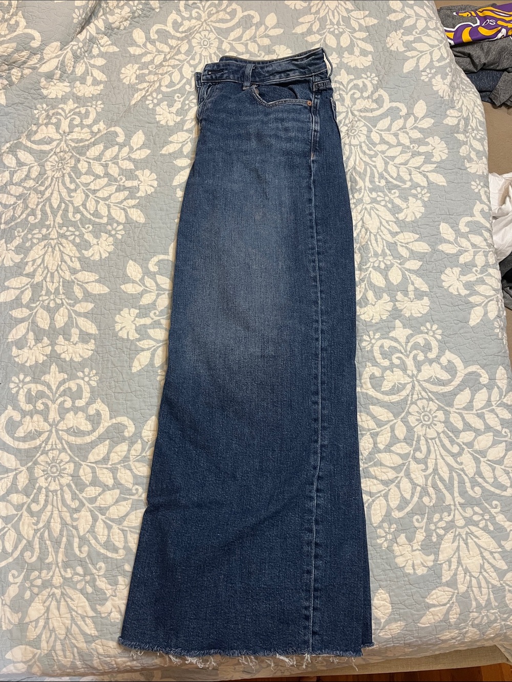 American Eagle Outfitters Dark Blue Wide-Leg Jeans